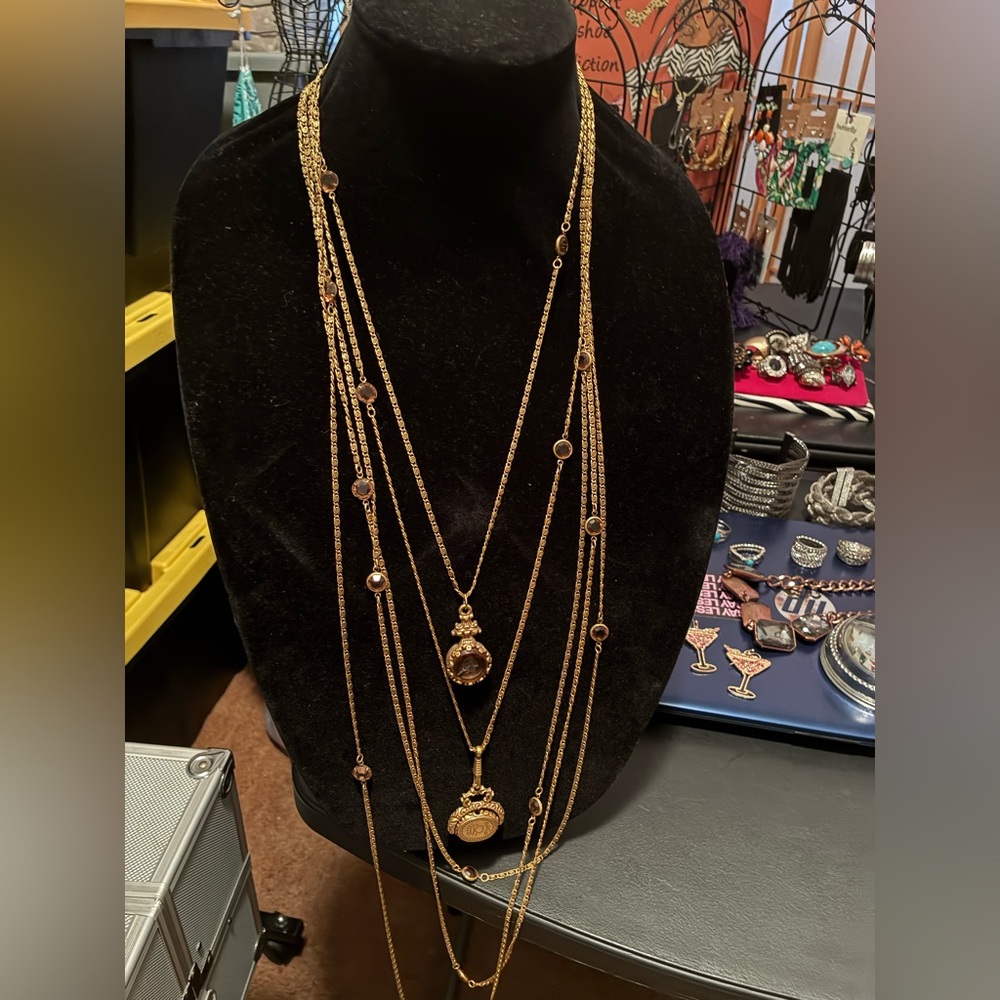 Chic Gold Multi-Layer Necklace - image 1